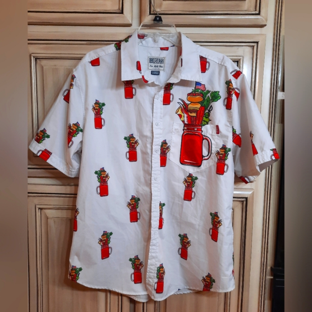 Rsvlts Roosevelts Dare Mighty Things Bloody Mary Button Down Shirt - Size Large
